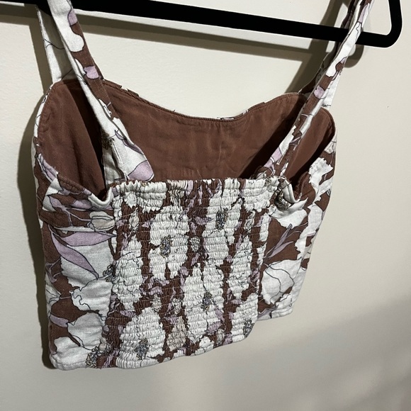 Linen Blend Corset Style Crop Top - Picture 5 of 6